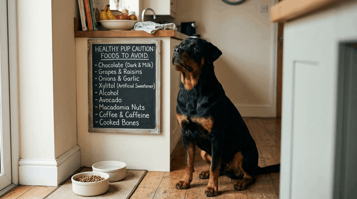 Toxic and dangerous foods to avoid feeding rottweilers